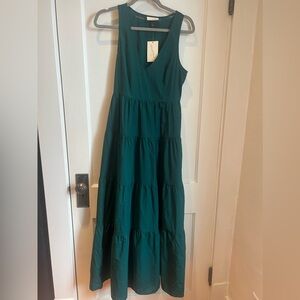 NWT Dark Green Tiered Sleeveless Dress Universal Threads